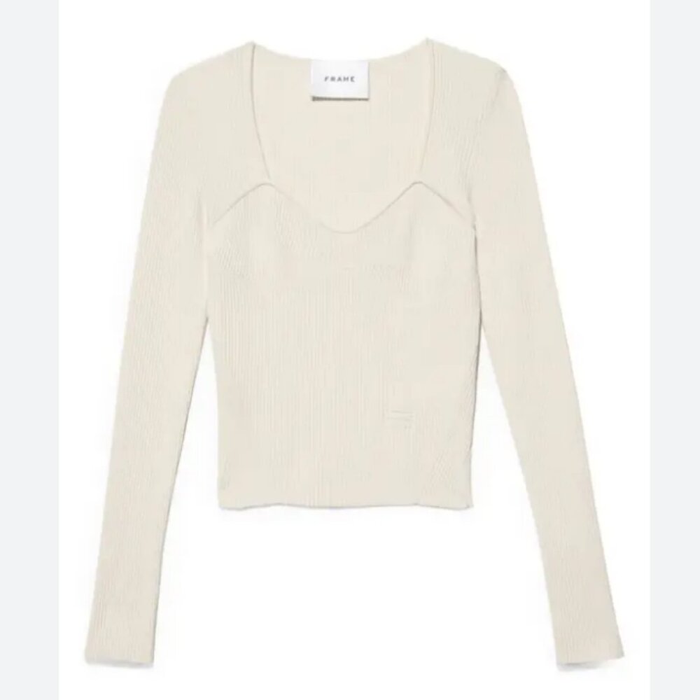 FRAME ribbed long sleeve Top